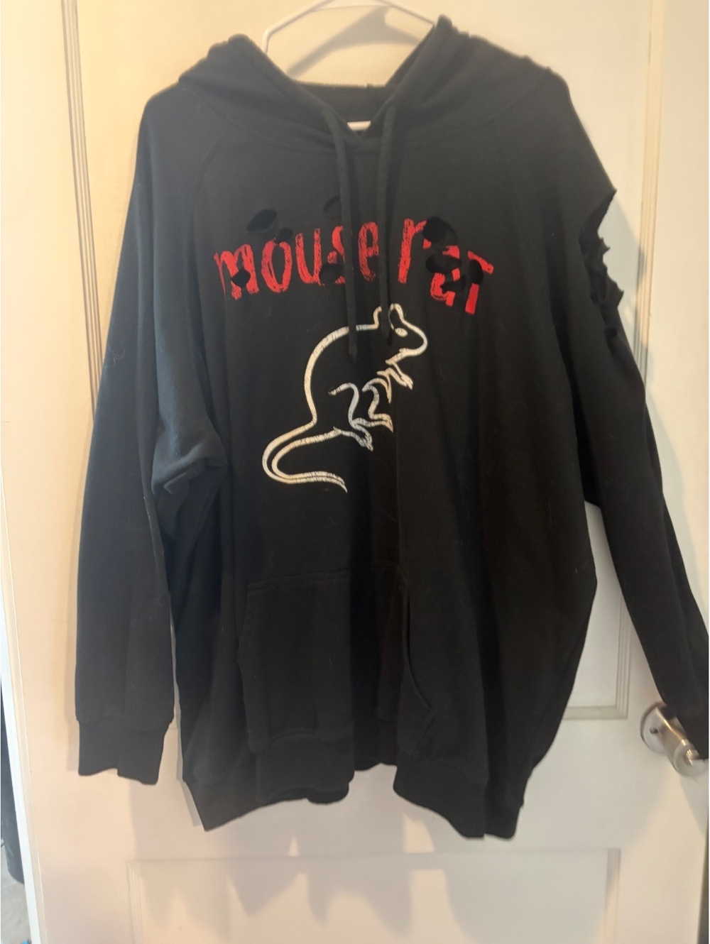 Intentionally Distressed Mouse Rat Hoodie